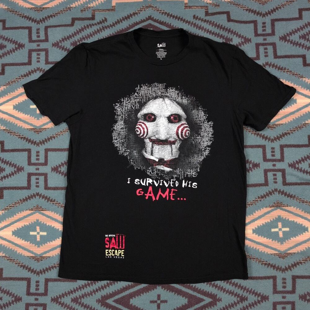 Saw Escape Las Vegas "I Survived His Game" T-Shirt - Men's Large Horror Promo